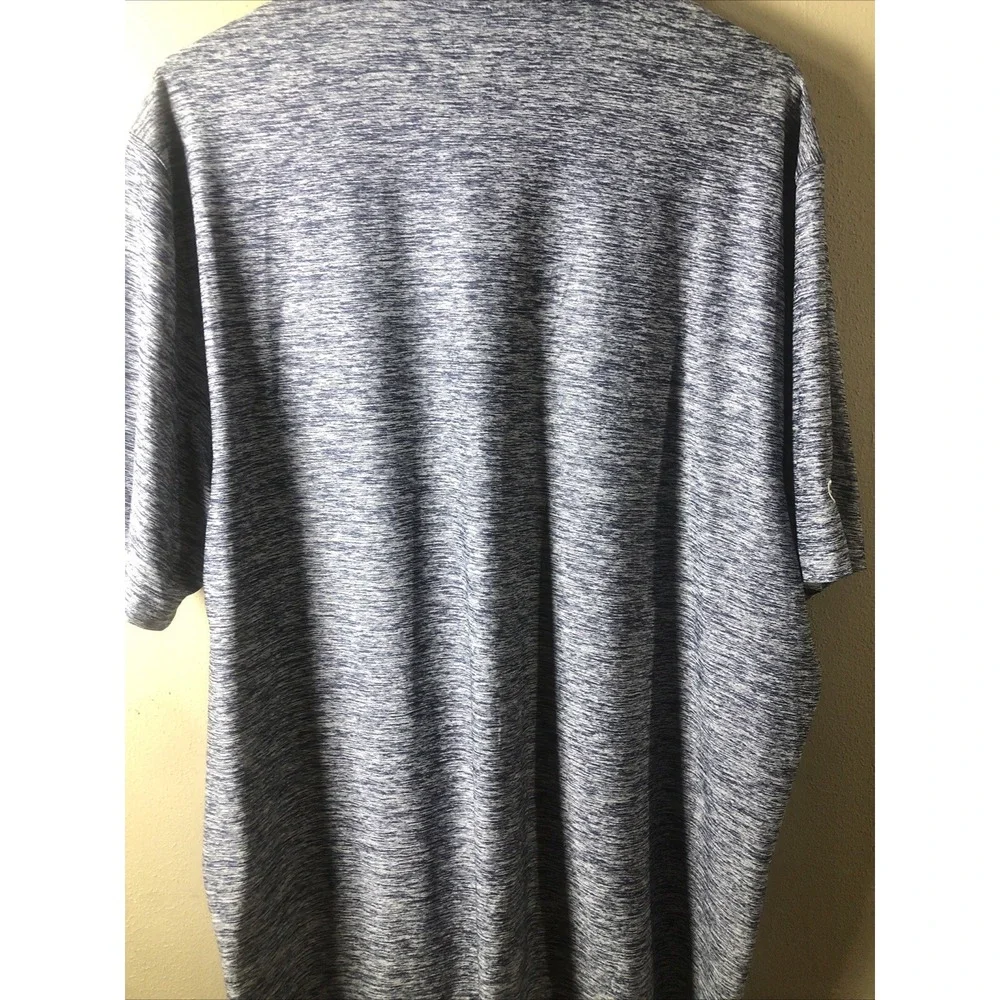 Under Armour Men Polo Shirt XL Blue Heather Loose Heatgear Short Sleeve GWG